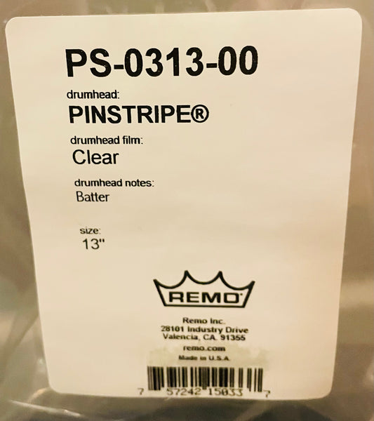 13" Remo Pinstripe Clear
