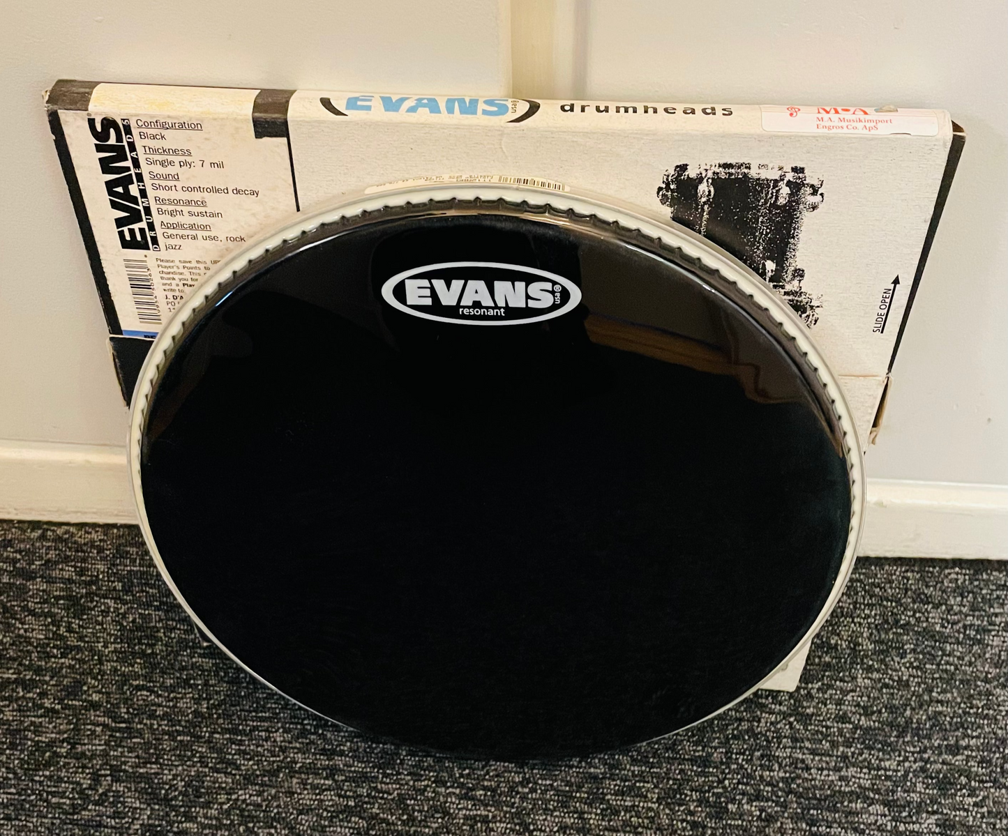 12" Evans Black Extra Thin