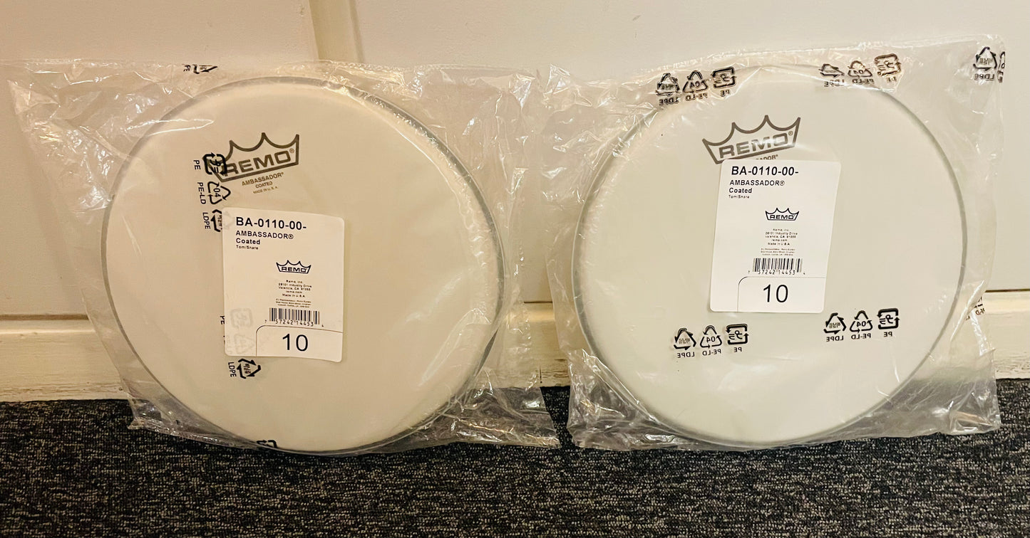 10” Remo Ambassador Coated