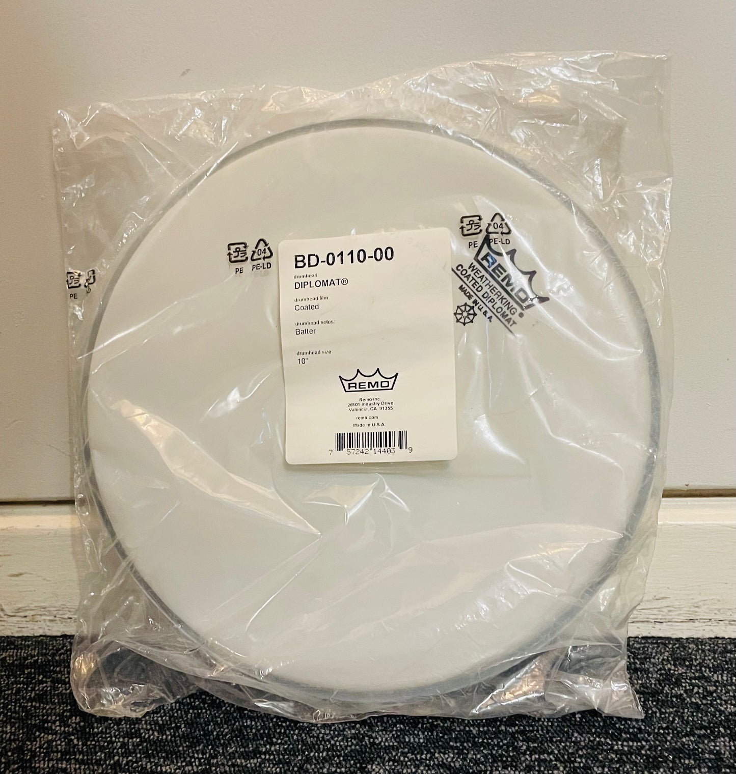 10" Remo Diplomat Coated