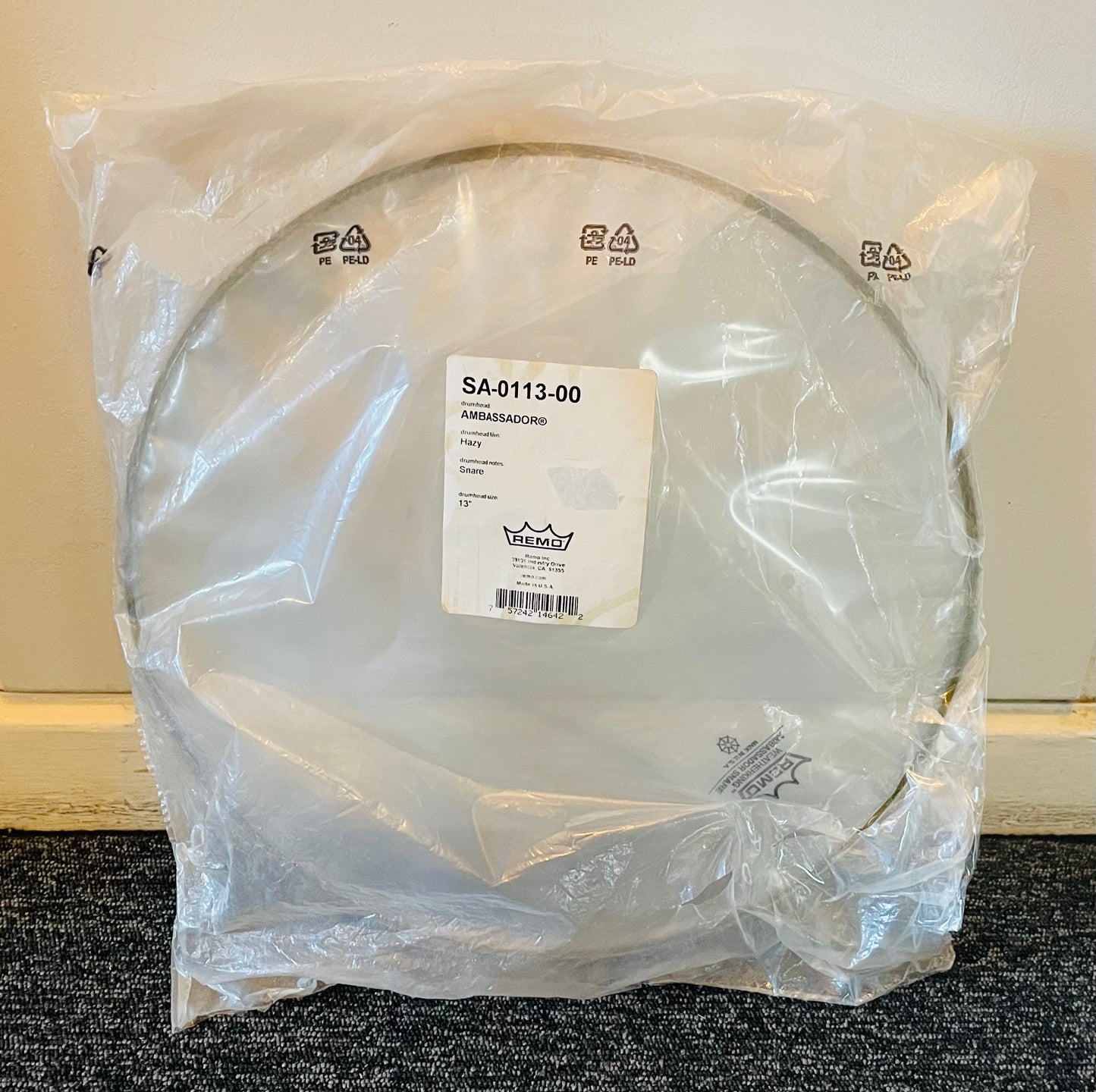 13” Remo Ambassador Hazy