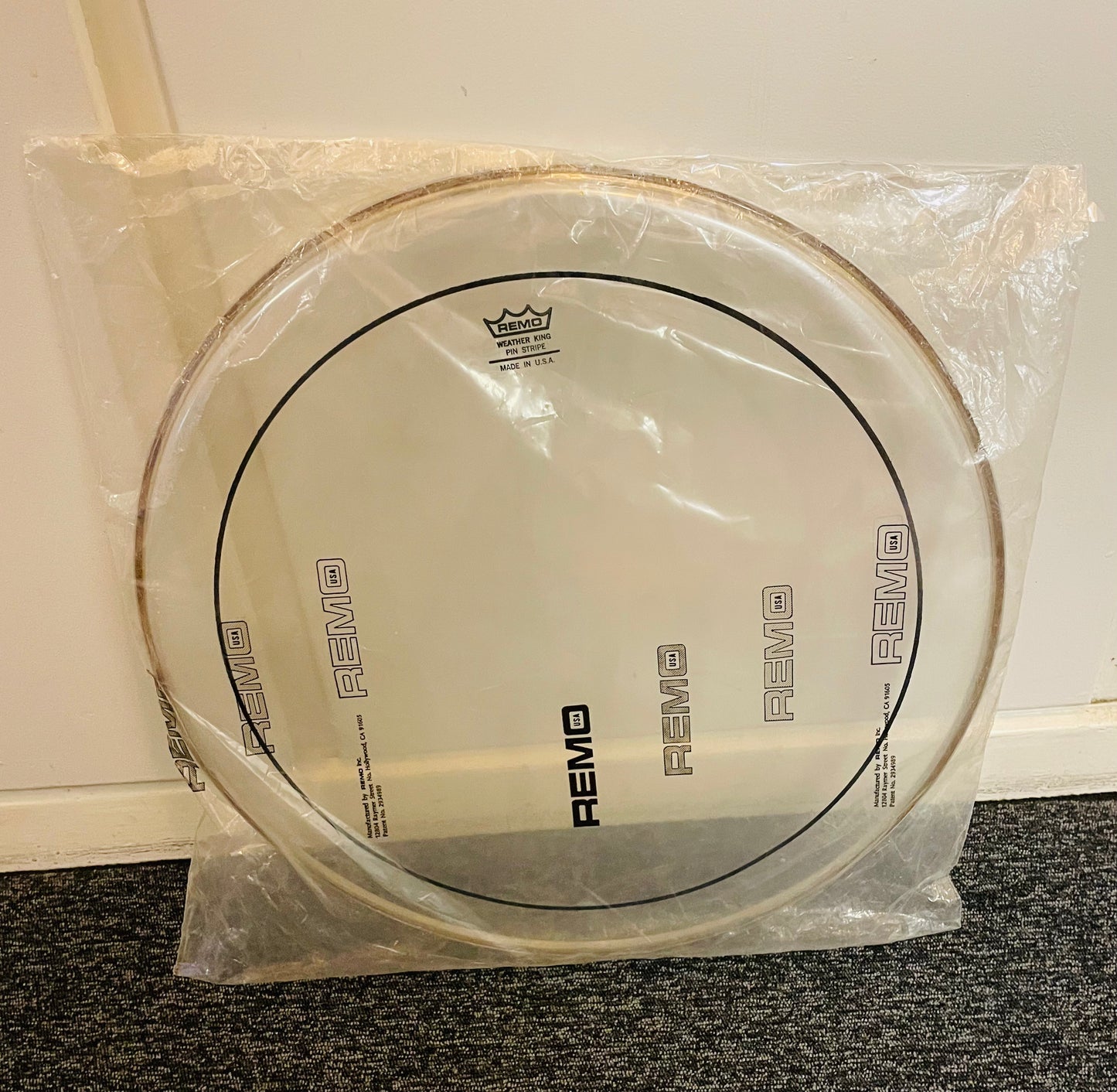 18" Remo Pinstripe Clear (gulvtam)