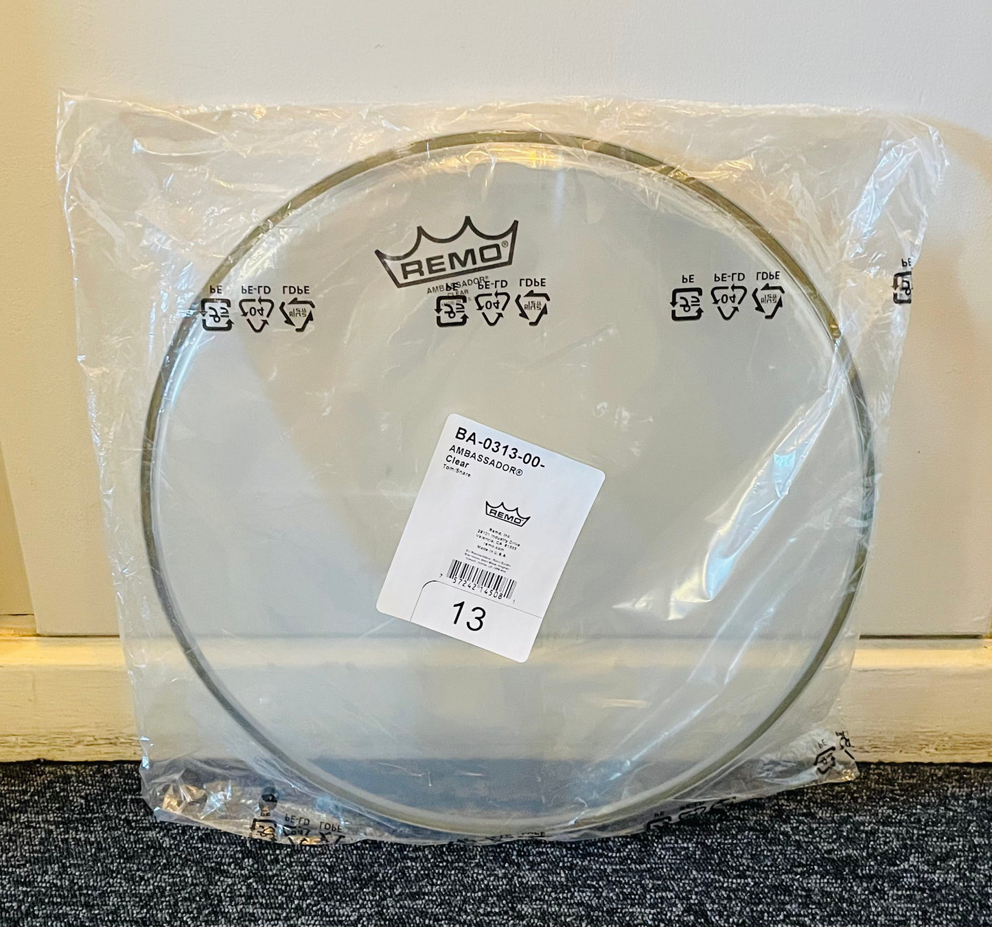 13" Remo Ambassador Clear