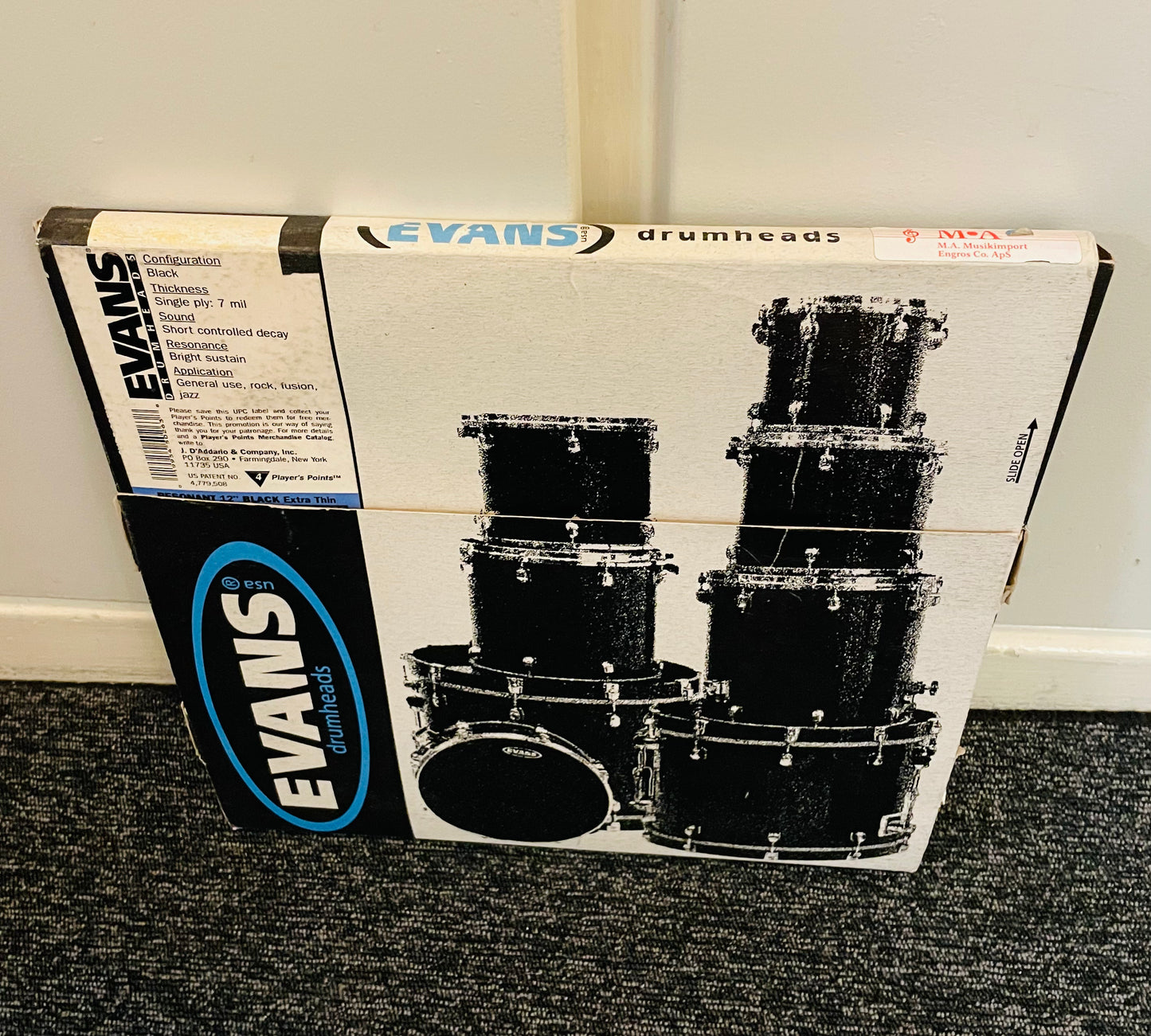 12" Evans Black Extra Thin