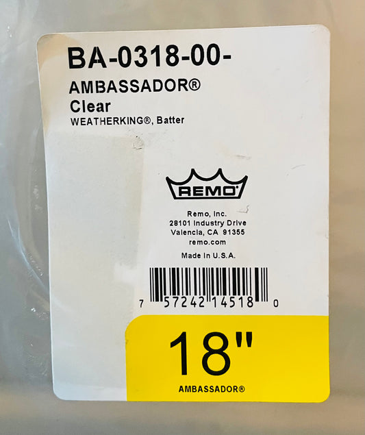 18" Remo Ambassador Clear (gulvtam)