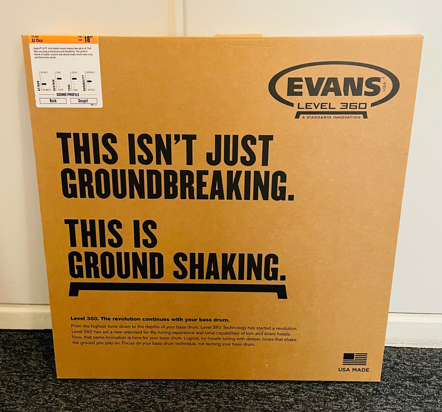 18" Evans G2 Clear