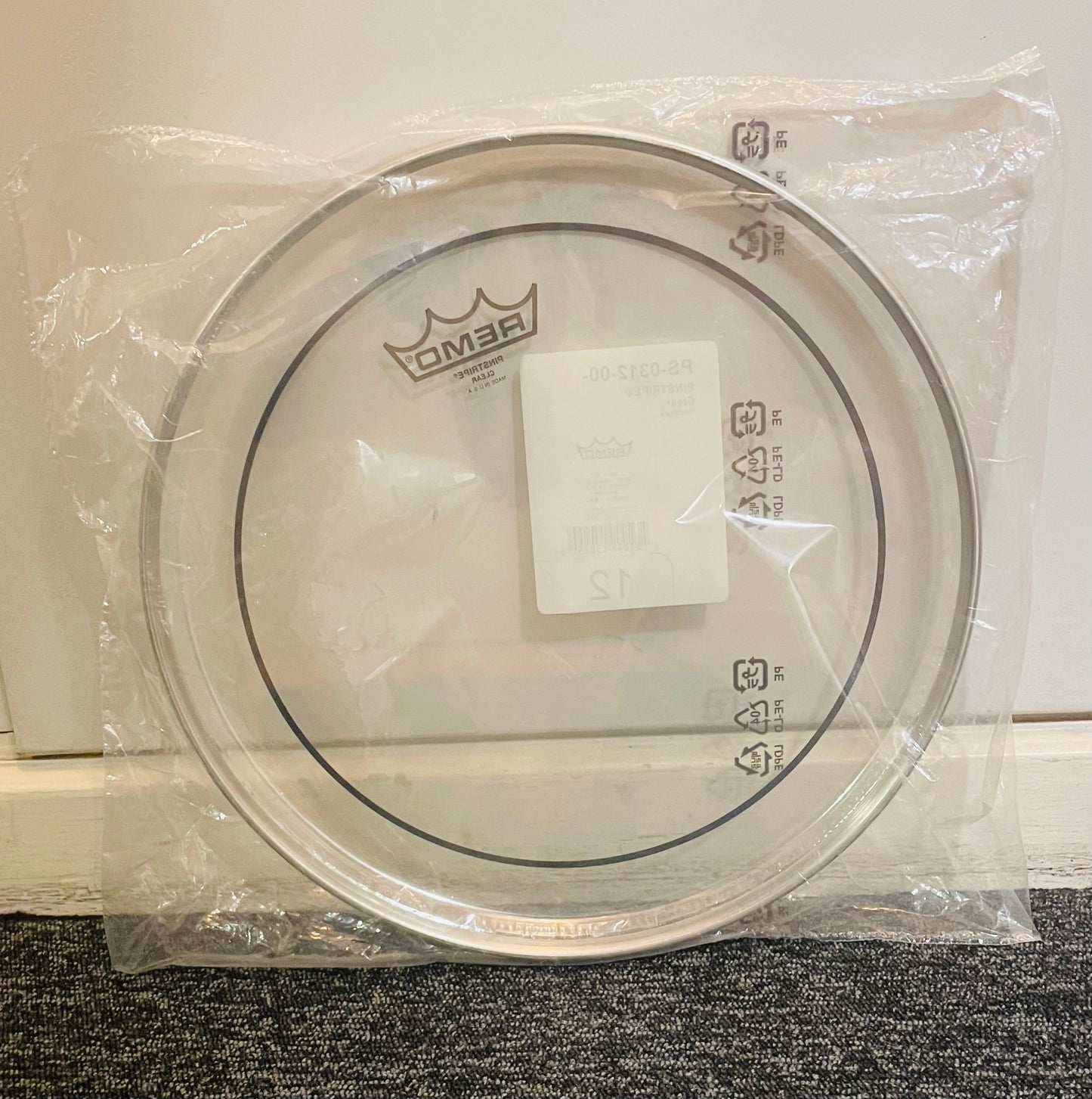 12" Remo Pinstripe Clear