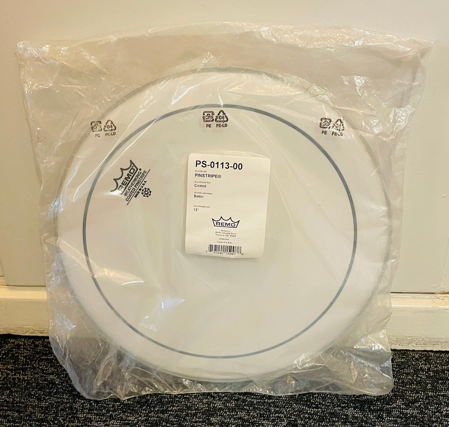 13" Remo Pinstripe Coated