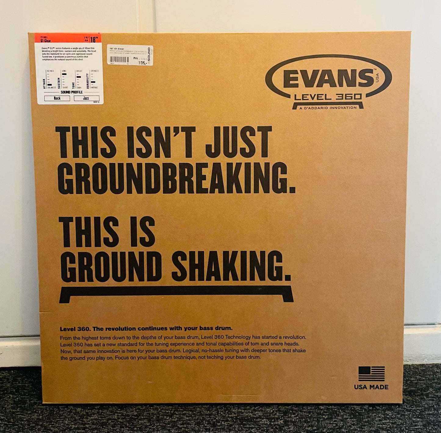 18" Evans G1 Clear