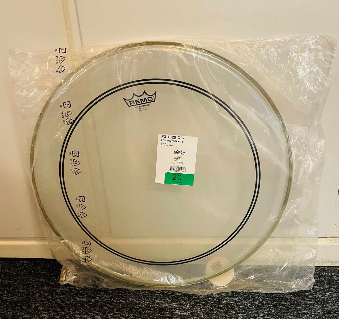 20" Remo Powerstroke 3 Clear