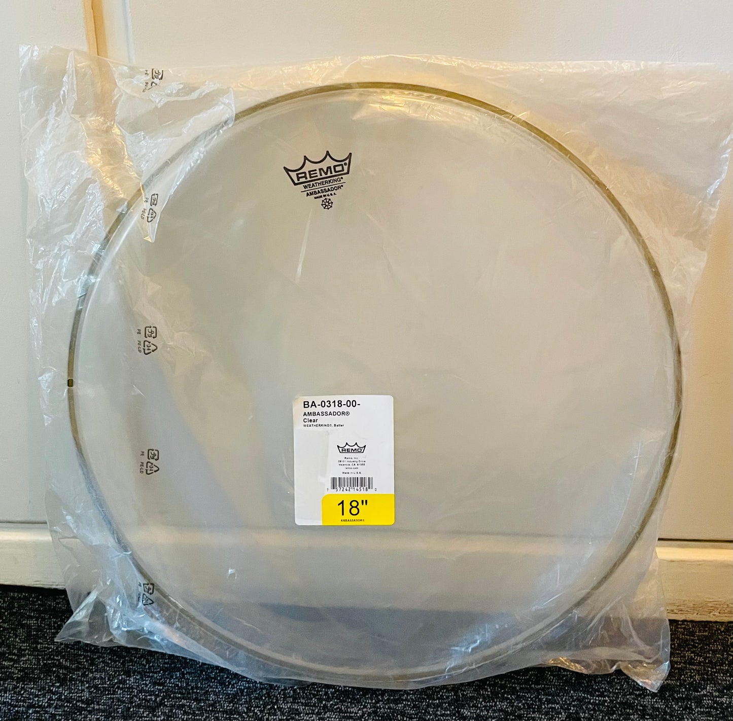 18" Remo Ambassador Clear (gulvtam)
