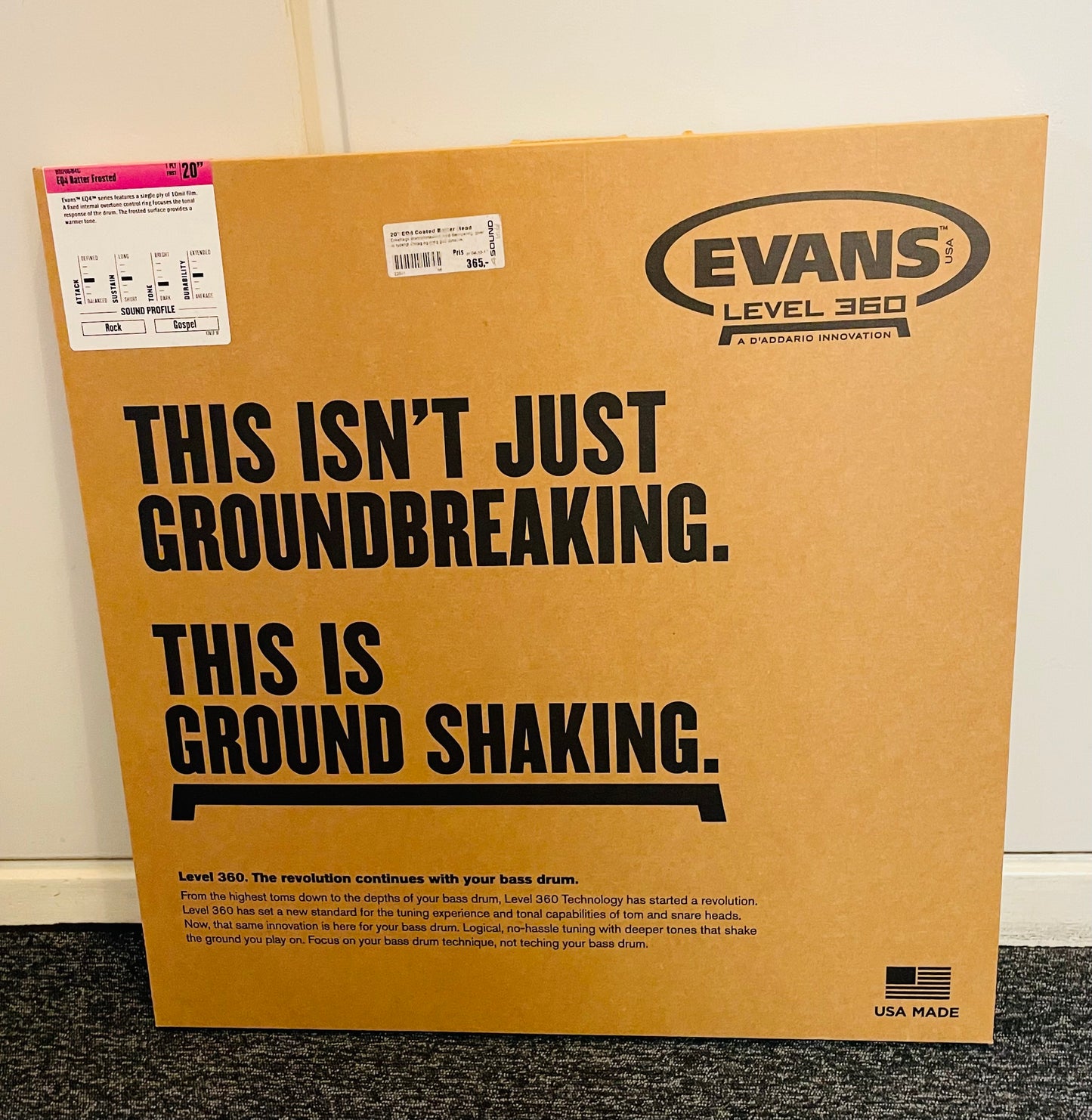 20" Evans EQ4 Frosted Bass Drum (små ridser)