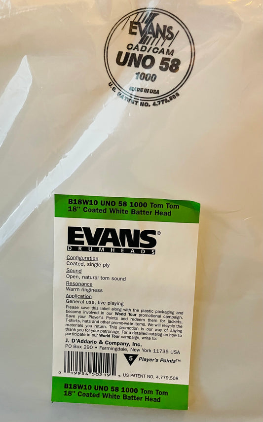 18" Evans Uno 58 1000 'model 2' (gulvtam)