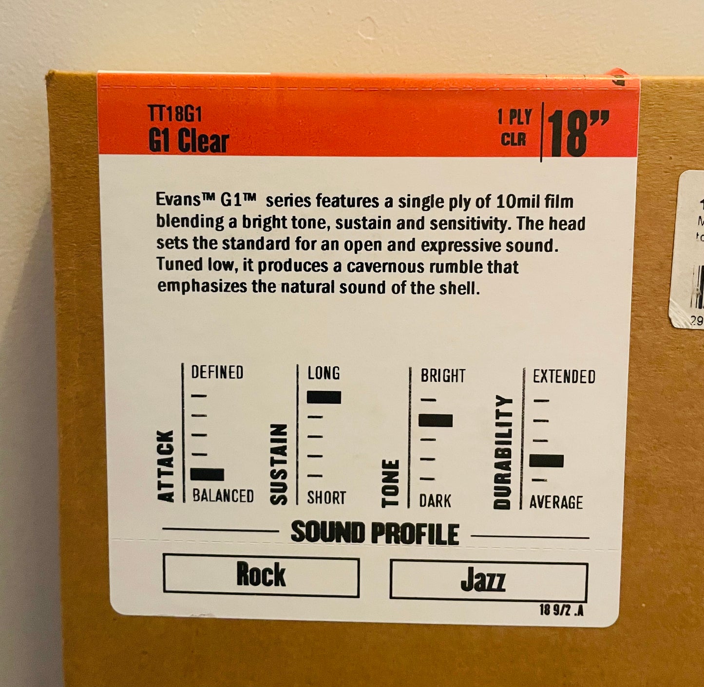 18" Evans G1 Clear