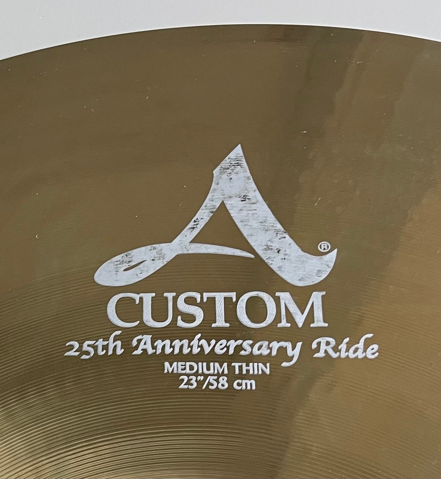 23” Zildjian A Custom 25th Anniversary Medium Thin Ride
