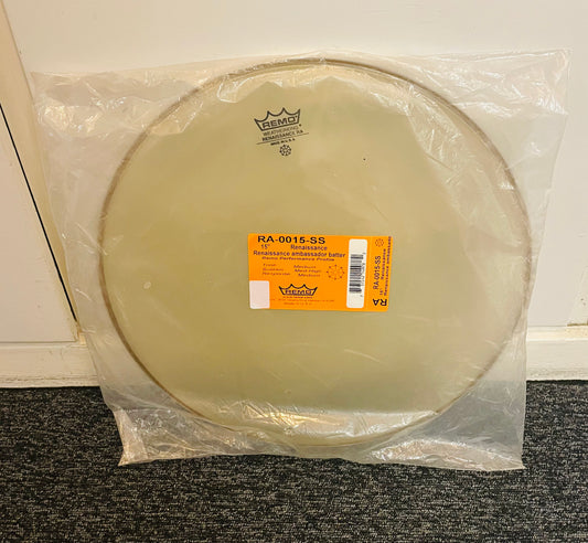 15" Remo Ambassador Renaissance Clear