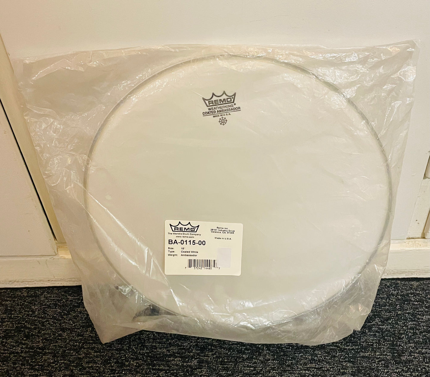 15" Remo Ambassador Coated