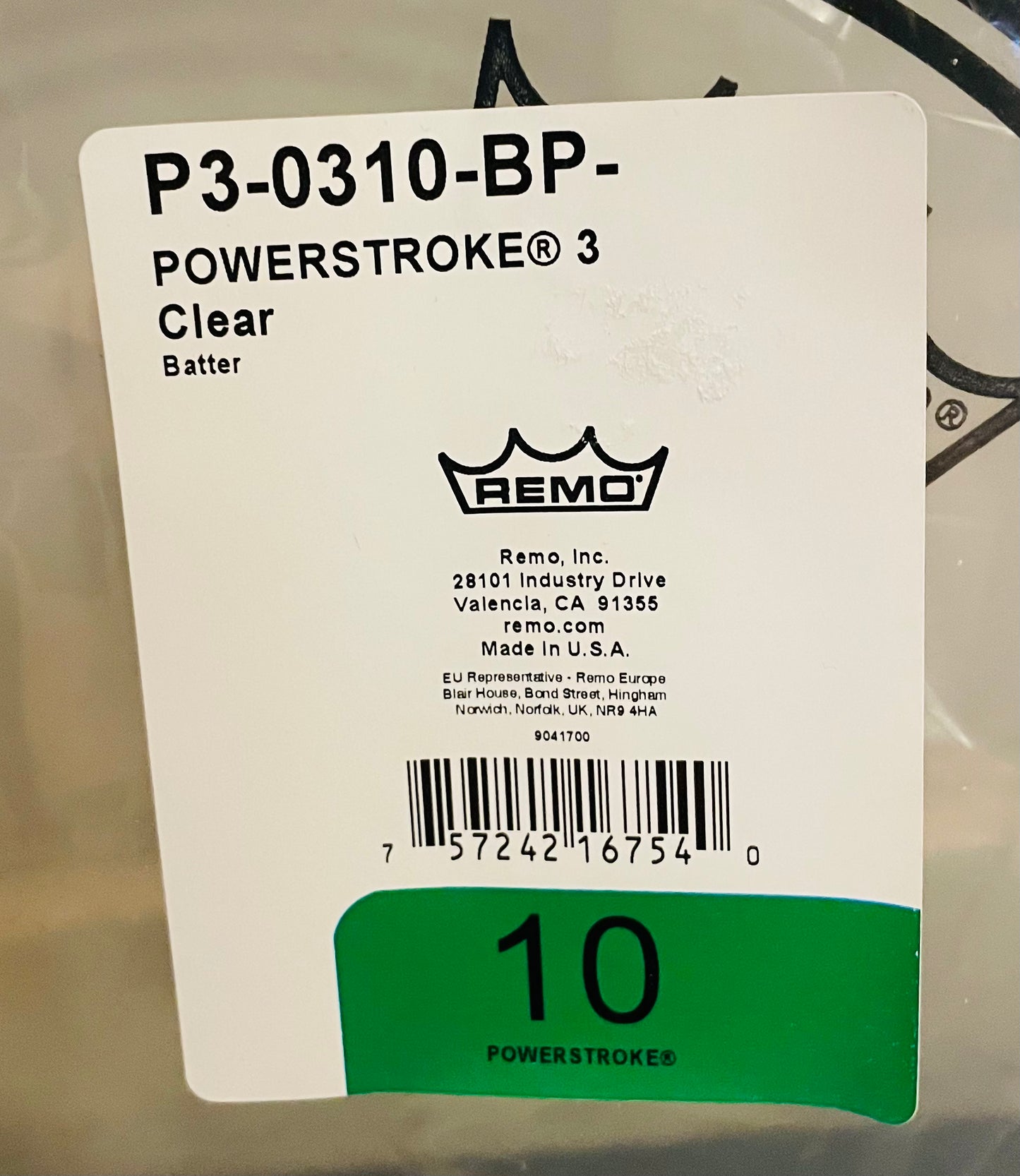 10" Remo Powerstroke 3 Clear